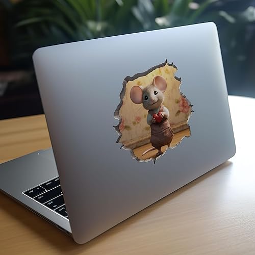 Miniatura 8 de My Wonderful Walls Adhesivo de pared 3D con diseño de ratón de cariño, blanco, metal, vidrio, interior, exterior, fantasía, irregular, un solo uso,