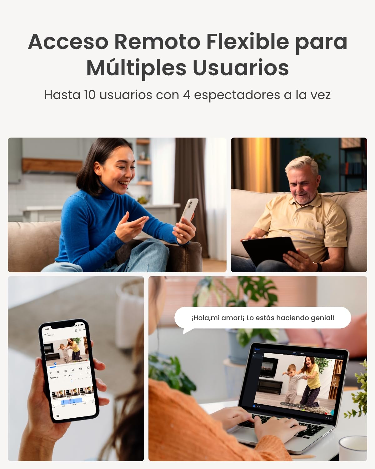 Reolink 2K Camara Vigilancia WiFi Interior, 360° View, Seguimiento Automático, Visión Nocturna, Camara Vigilancia Domicilio WiFi con Detección Inteligente, Audio Bidireccional, Baby Monitor, E1 4MP