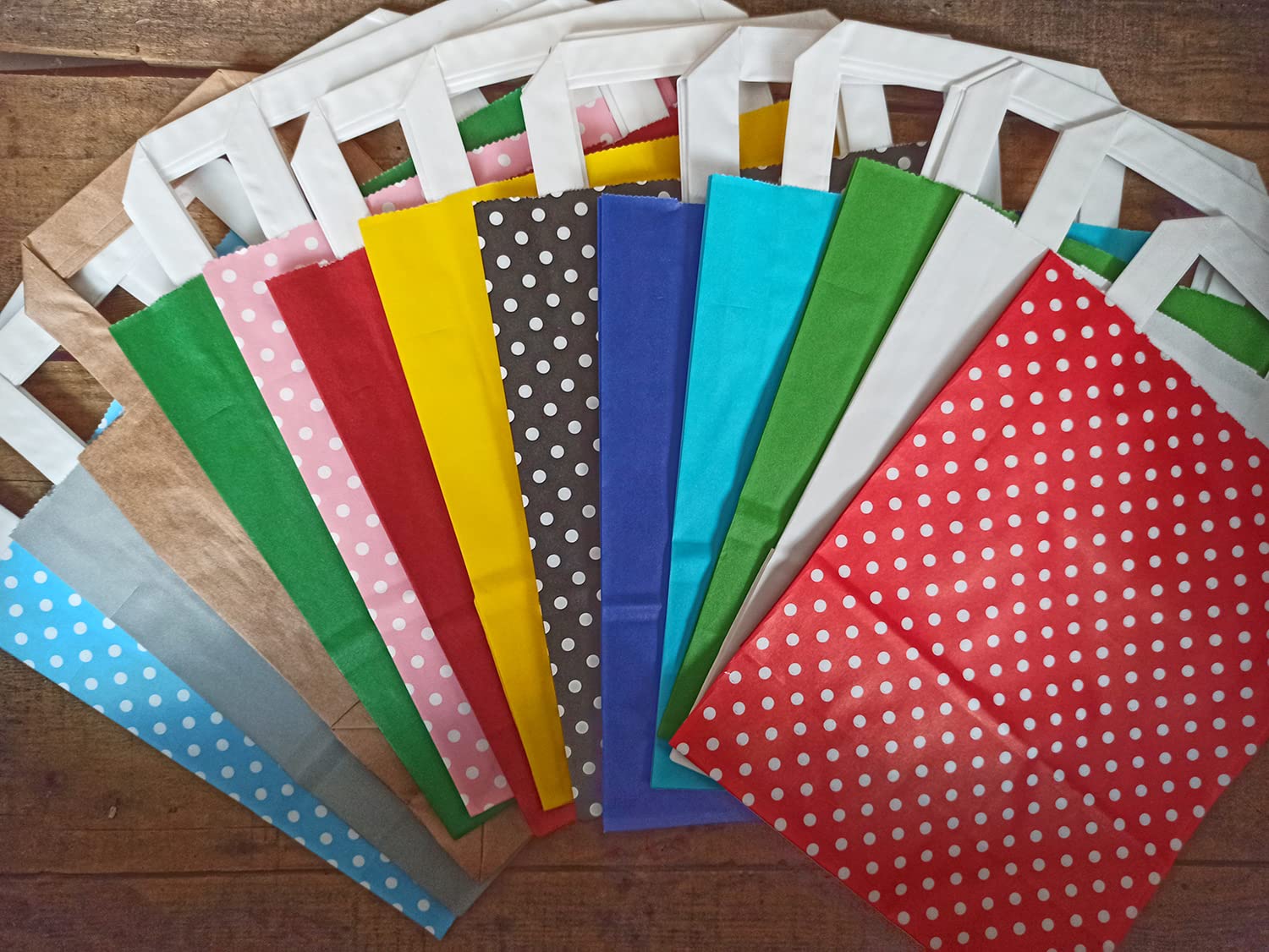 50 sztuk małych zielonych ciemnozielonych torebek papierowych torebek na prezenty z uchwytem 18 x 8 x 22 torebki do noszenia torebki na prezent opakowanie torebki papierowe