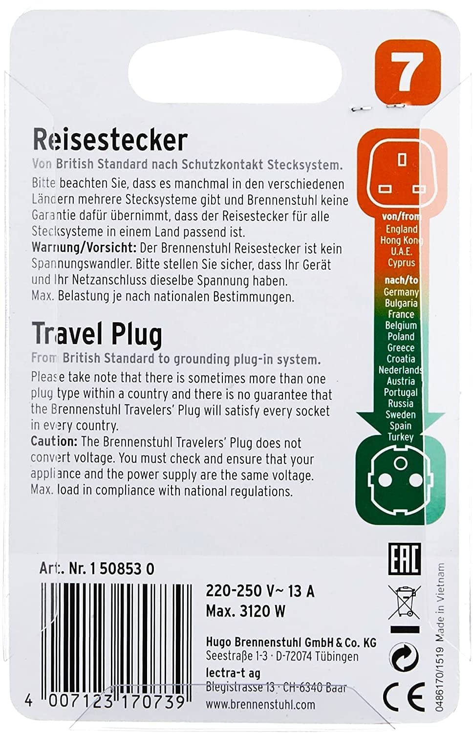 Adaptateur Universel Prise de Voyage Convertisseur International EU US