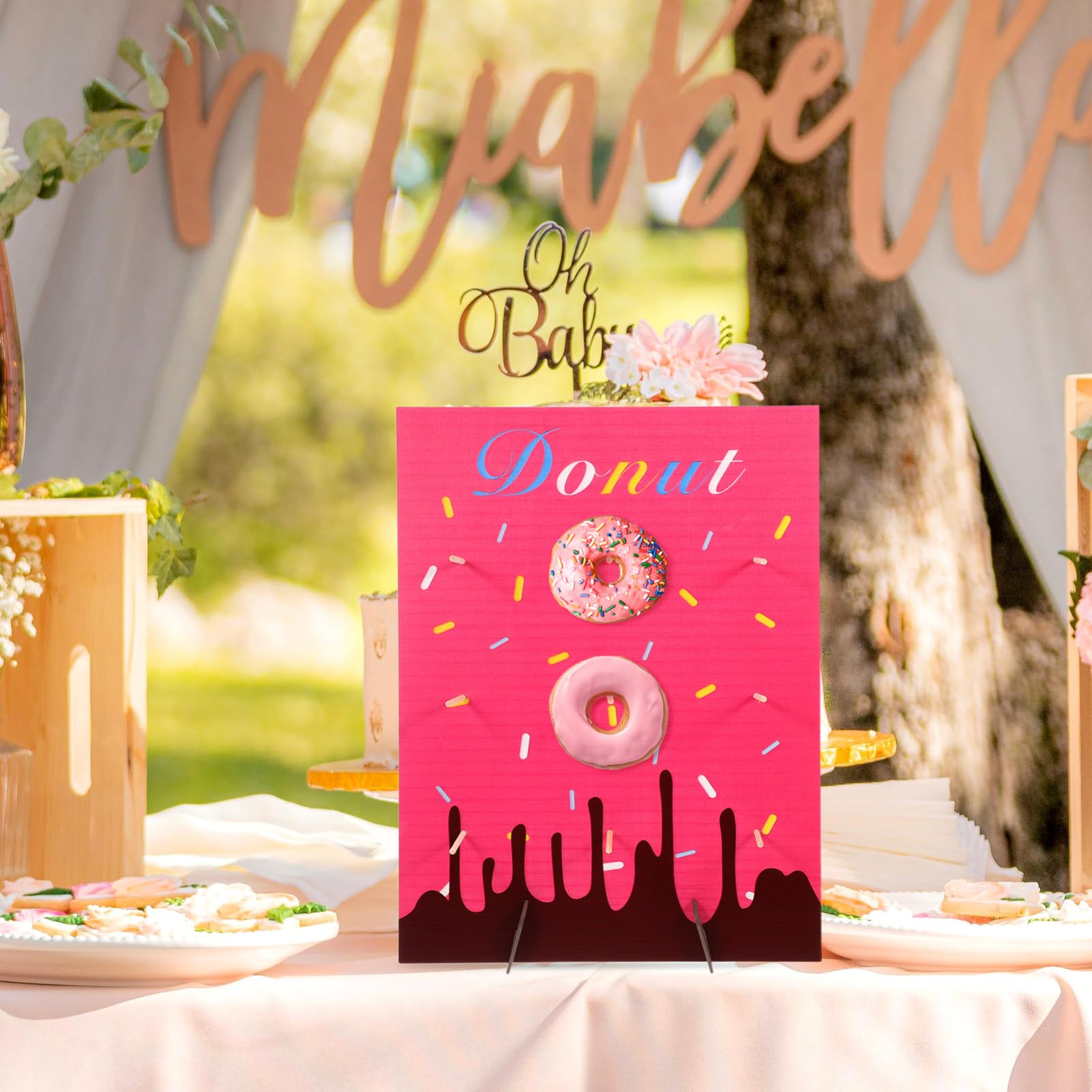 Soporte De Madera Para Donuts Expositor Dulce Para Fiestas y Cumpleaños Decoración De Mesa Para Bodas y Eventos Organizador De Rosquillas Cocina o Pastelería