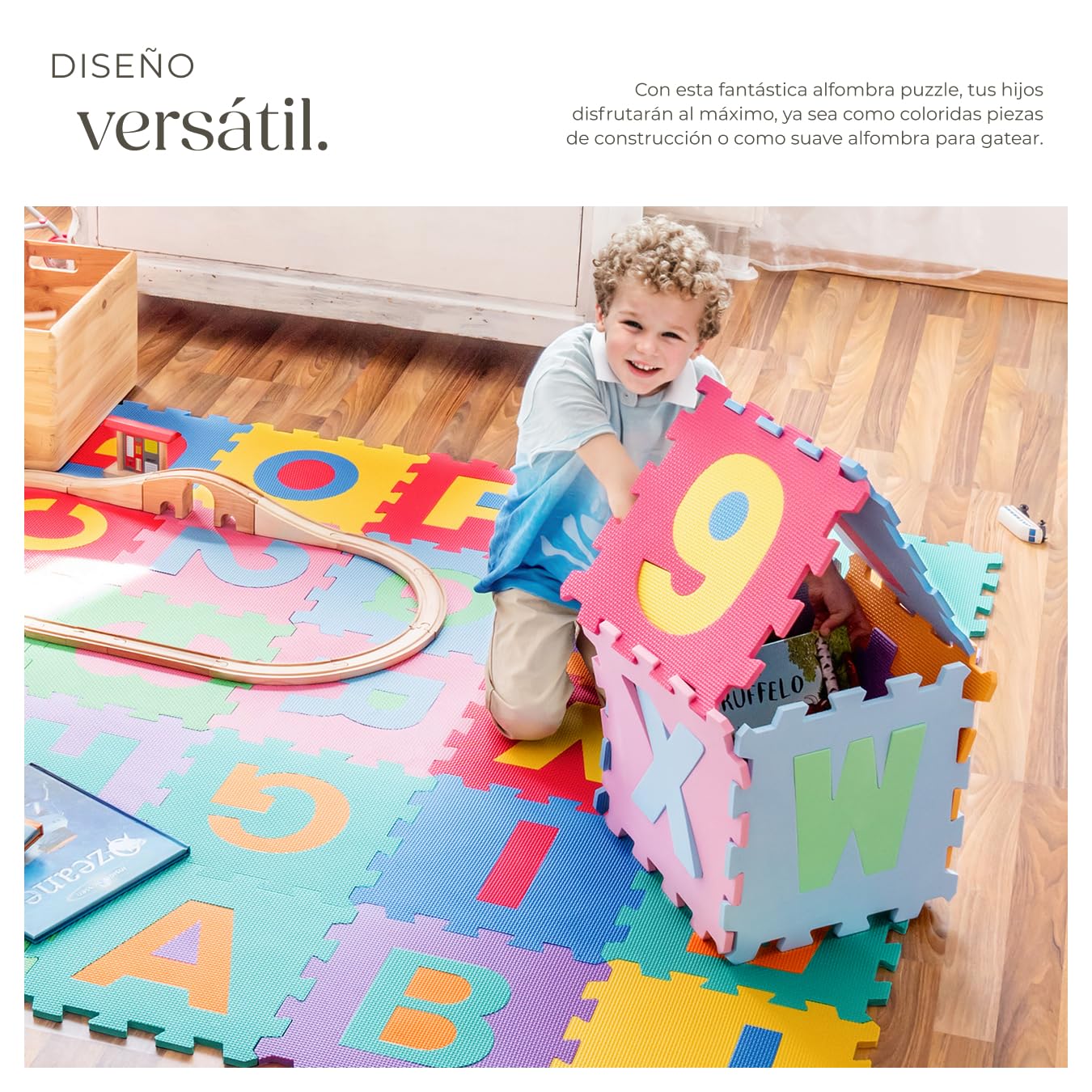 tectake® Alfombra Puzzle Bebe, Tapete Actividades Bebe, Alfombra Infantil, Goma Eva Resistente, Juguetes Niños 1 Año, Juguetes Niños 2 Años, Suelo Bebes Acolchado, Colchoneta Espuma