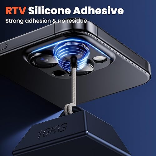 Miniatura 5 de Hoerrye Protector de lente de cámara para iPhone 15 Pro y iPhone 15 Pro Max, protector de pantalla de cámara de vidrio templado 9H, compatible con