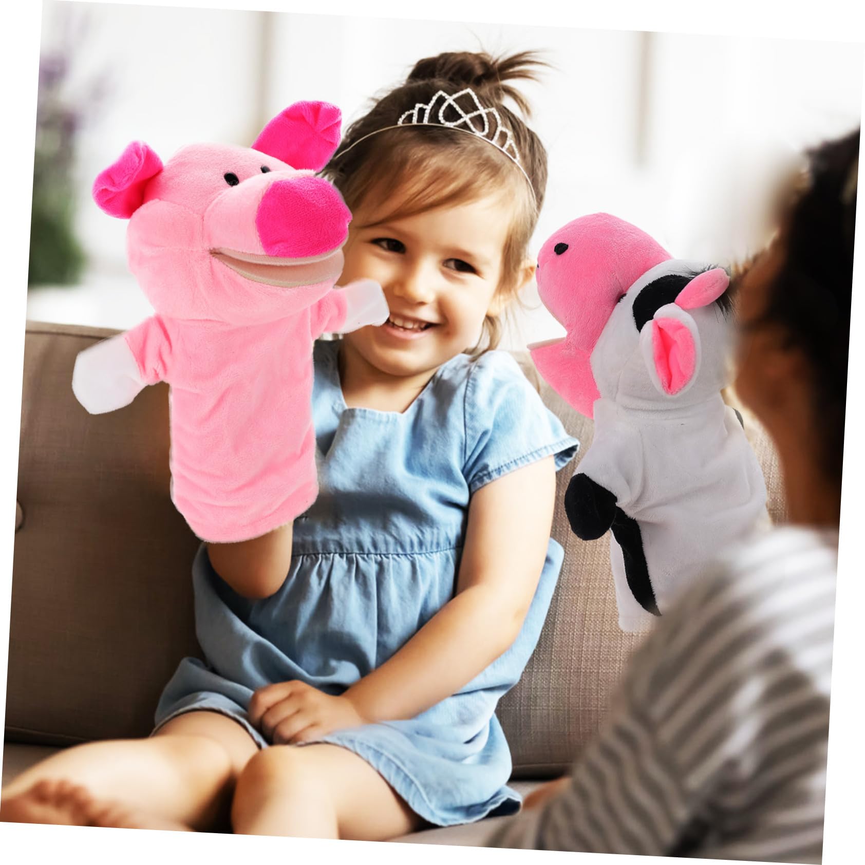 5 Piezas Marionetas de Mano Animales de Peluche para Juguetes Interactivos Infantiles para Desarrollo y Casa Escuela y Jardín de Infancia