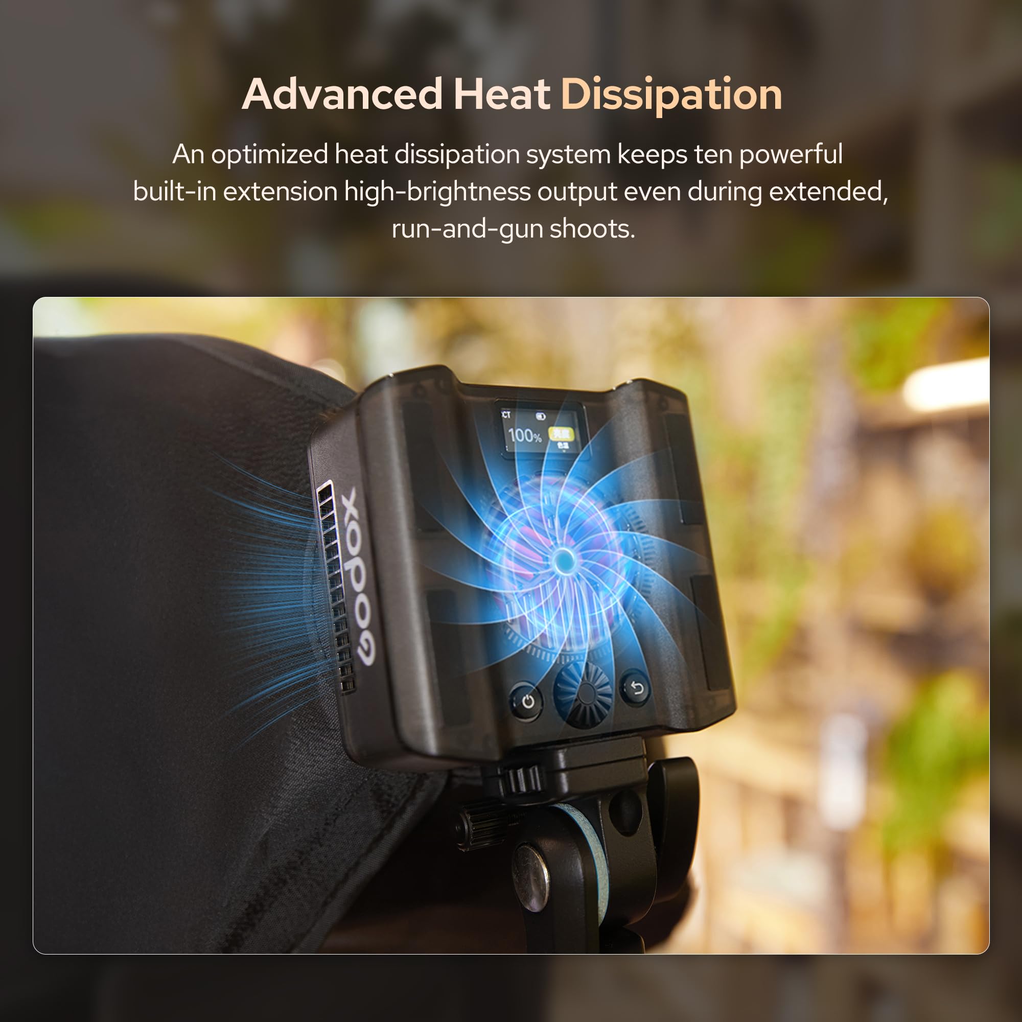 Godox ML40Bi LED portatile Video Light CCT 2800K-6500K con riflettore obiettivo Built-in APP Control & NFC