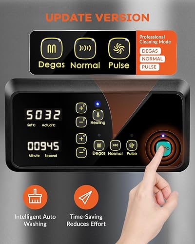 Miniatura 2 de Limpiador ultrasónico de piezas de 30 litros, limpiador ultrasónico de joyería de diseño automático con calentador y temporizador para carburador de