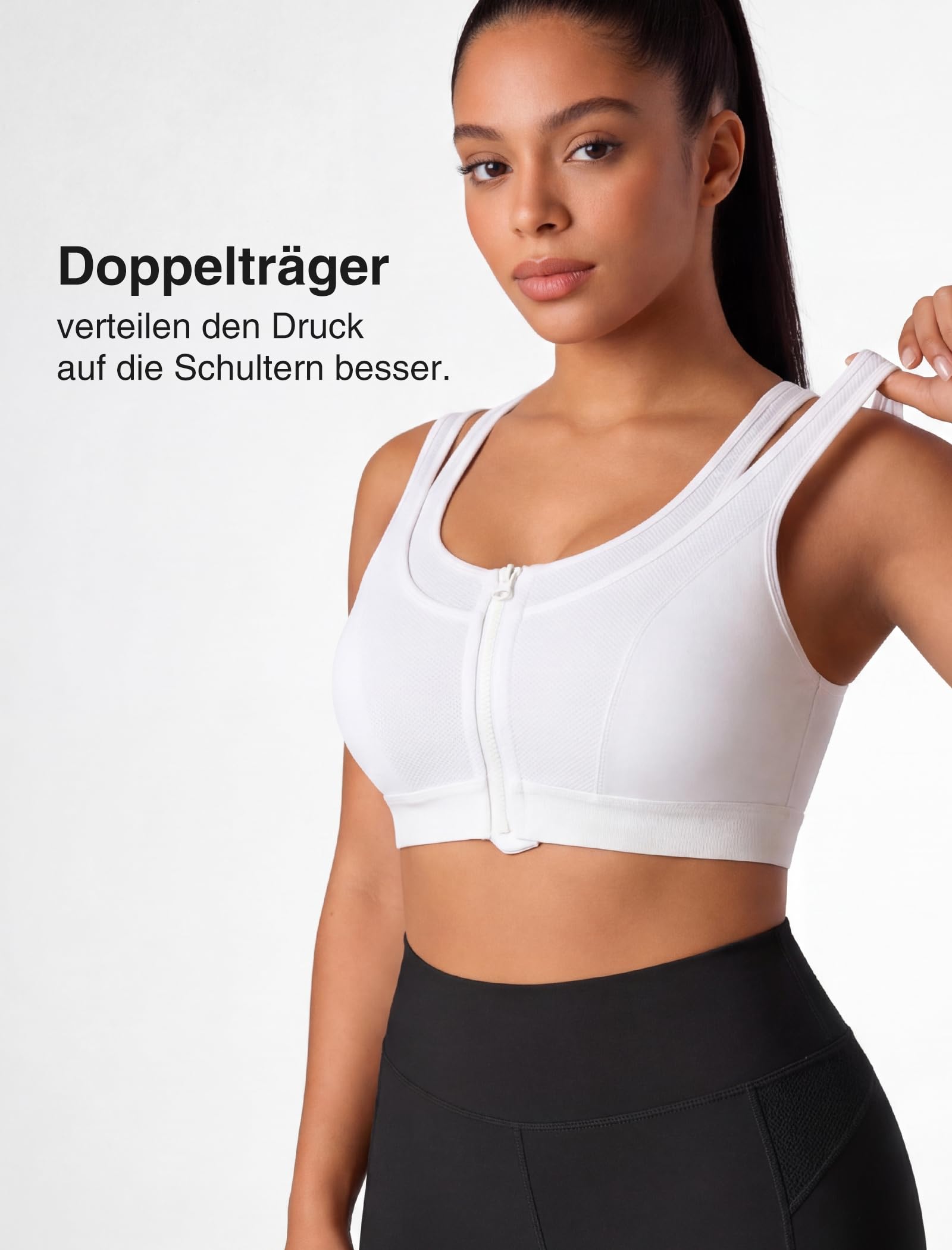 Yvette Reggiseno sportivo molto forte tenuta con chiusura frontale Grandi taglie per fitness jogging reggiseno
