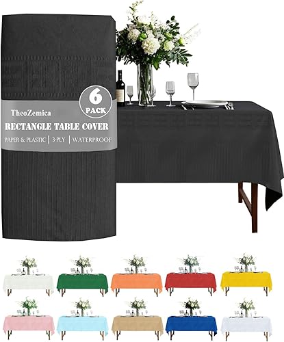 Miniatura 22 de Disposable Paper Tablecloth for Rectangle Tables 4 Pack, 54×108 Inch Waterproof Paper & Plastic Table Cloth, Yellow Table Cover for Spring Easter