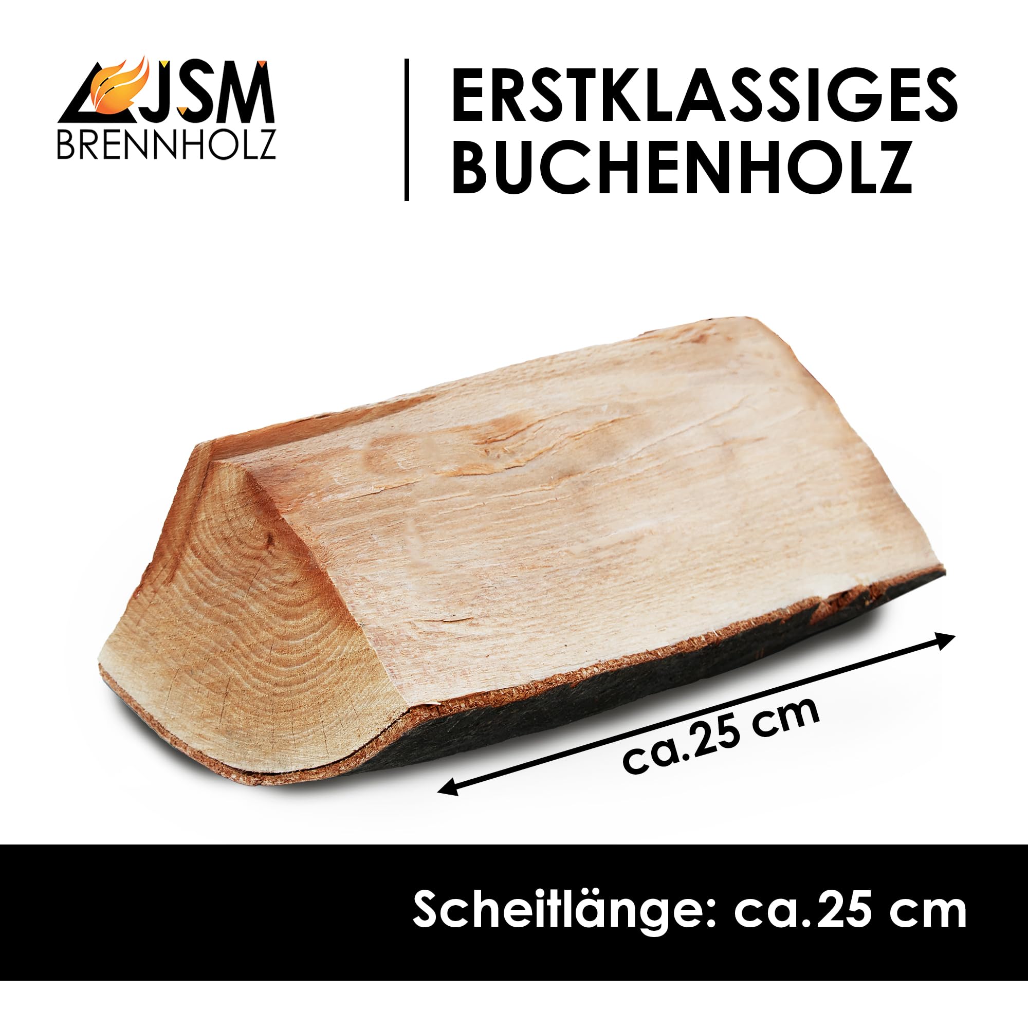 25kg Brennholz - 100% Buche, ofenfertig, Scheitlänge ca. 25 oder 33 cm - für Kamin, Ofen, Feuerschalen, Lagerfeuer - Buchenholz Kaminholz Feuerholz Grillholz (Scheitlänge ca. 25 cm)