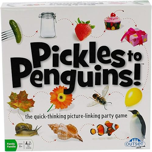 Outset Media - Juego de cartas de la familia Pickles to Penguins - Pensamiento rápido, conexión de imágenes locas, juego a juego (a partir de 8 años)