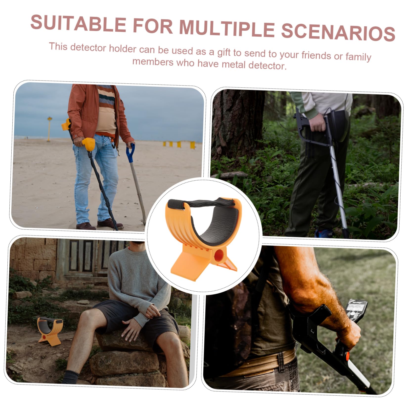 BESPORTBLE Handheld Metal Detector Holder Sturdy Lightweight Waterproof Practical Storage Rack for Outdoor Treasure Hunting