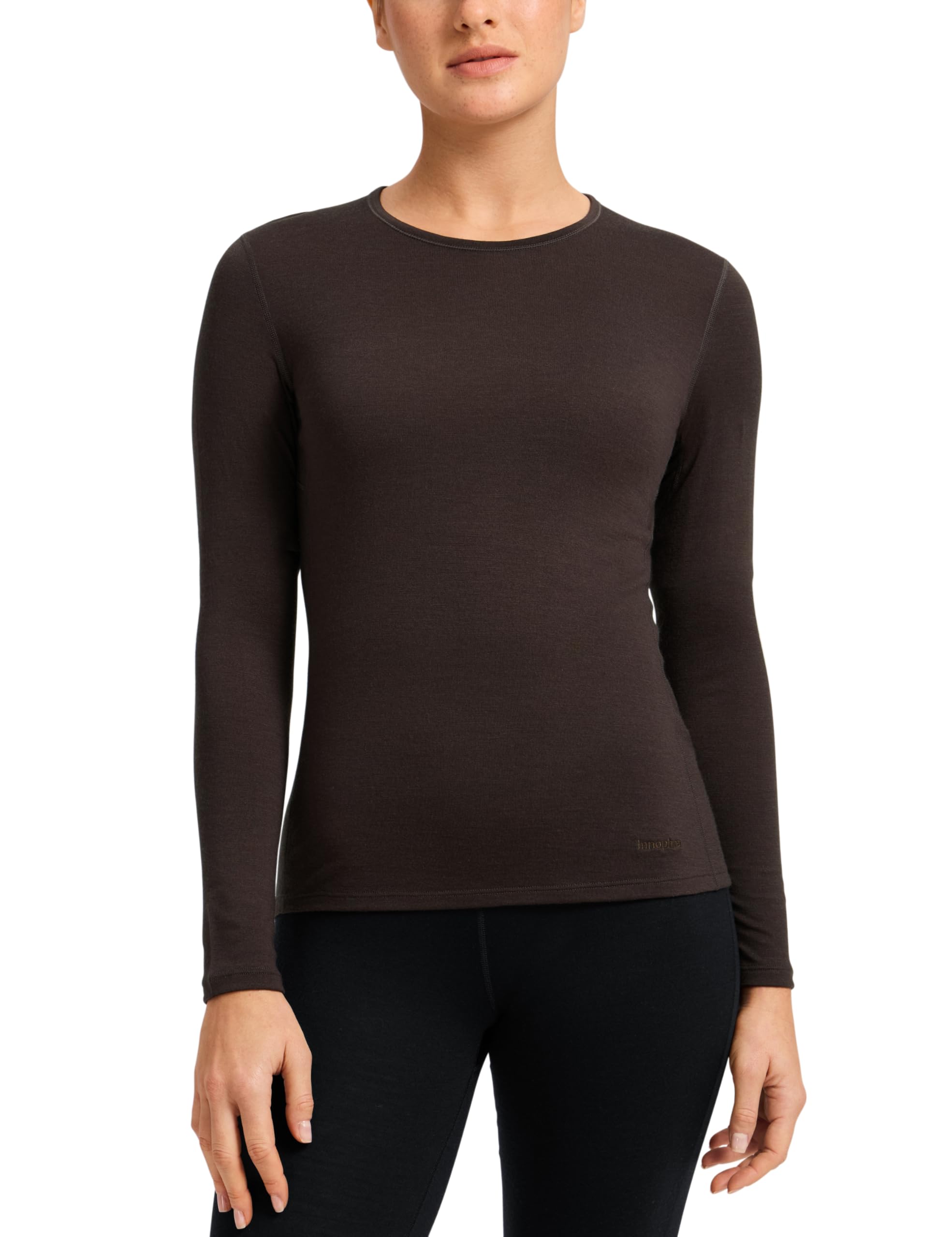 Innophra Womens 190 Merino Wool Base Layer Shirt - Hiking Outdoor Casual Long Sleeve Thermal Underwear Soft Breathable Tops