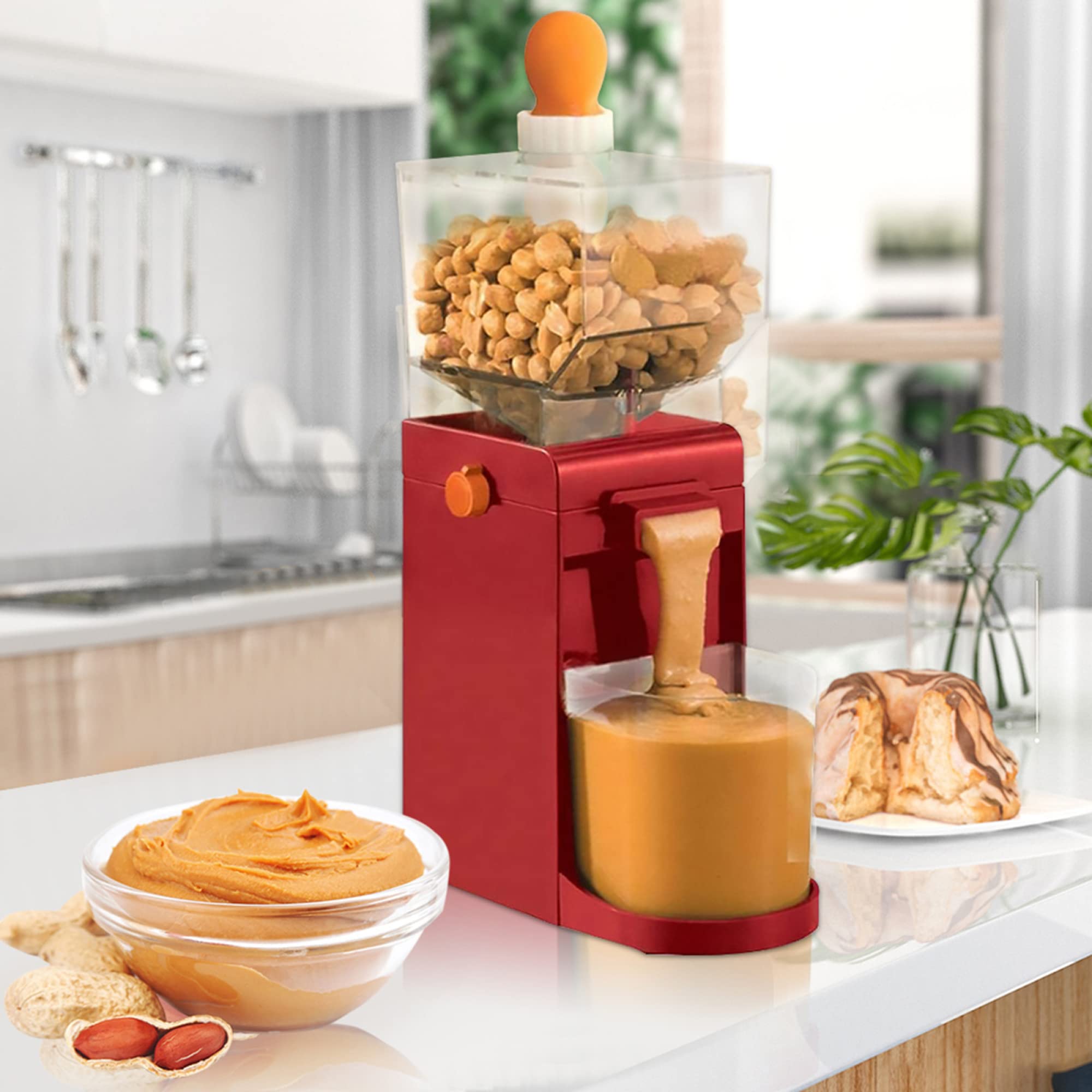 Domowy młynek do orzeszków ziemnych, młynek do orzechów o mocy 120 W, młynek do ziarna, maszyna do przetwarzania masła orzechowego, orzeszków ziemnych, nerkowców, migdałów i orzechów laskowych