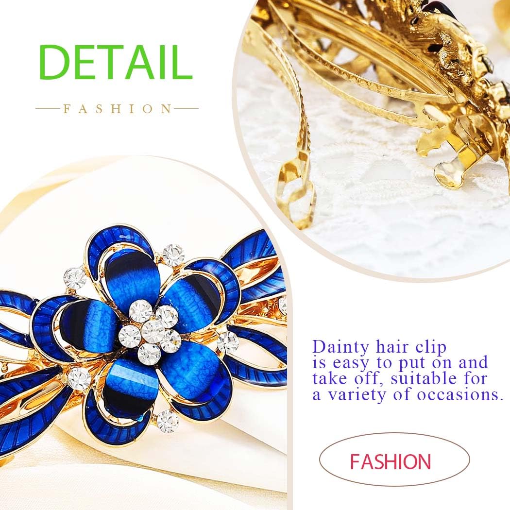 Set Di 2 Fermagli Per Capelli Con Fiore Dorato E Opale – Accessori Eleganti Per Matrimoni, Ballo, Compleanni, Regalo Per Donne E Ragazze