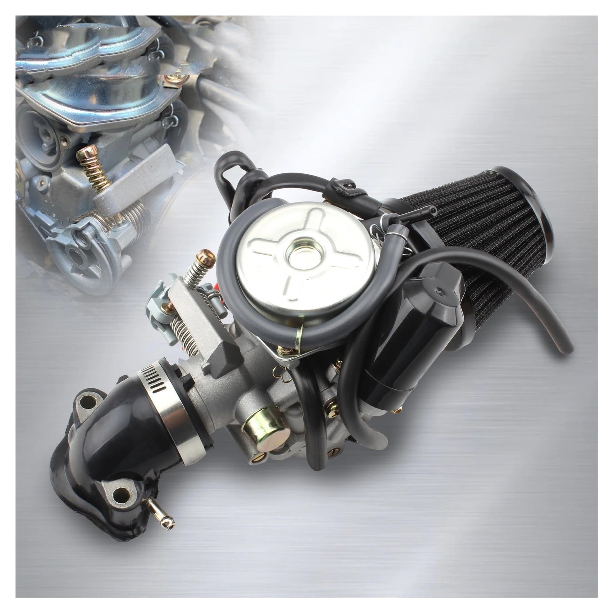Motosierra Carburador Carburador Para Motocicleta GY6 PD24J Con Filtro De Aire Tubo Entrada 125cc 150cc Para 152QMI 152QMJ 157QMI 157QMJ Accesorios Motor(Carburetor Kit 1)