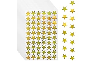 1200 PCS Gold Star Stickers, Holographic Glitter Gold Star Stickers for Kids Reward Teacher Supplies