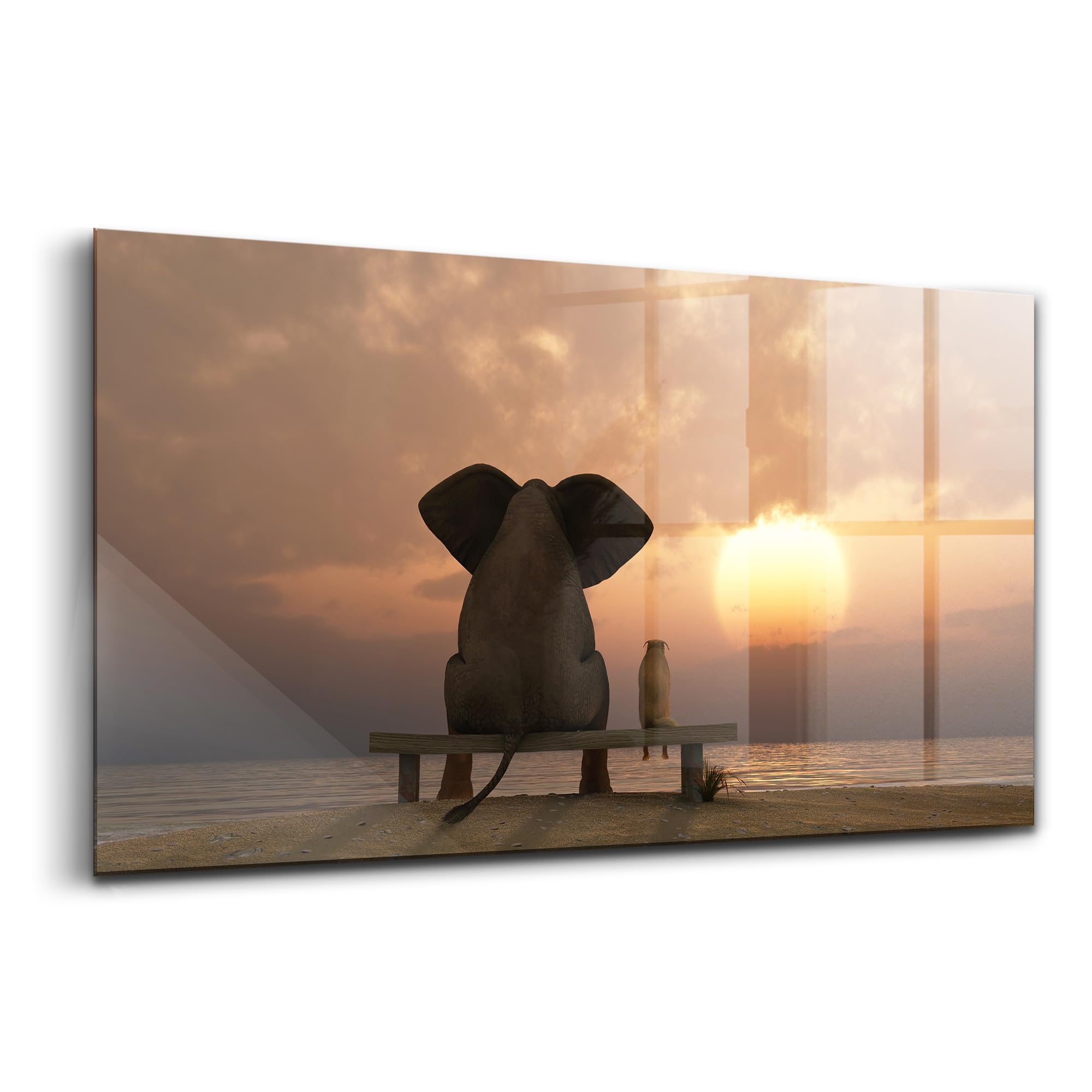 Peinture sur verre contre les murs vides tableau animaux Wallfluent