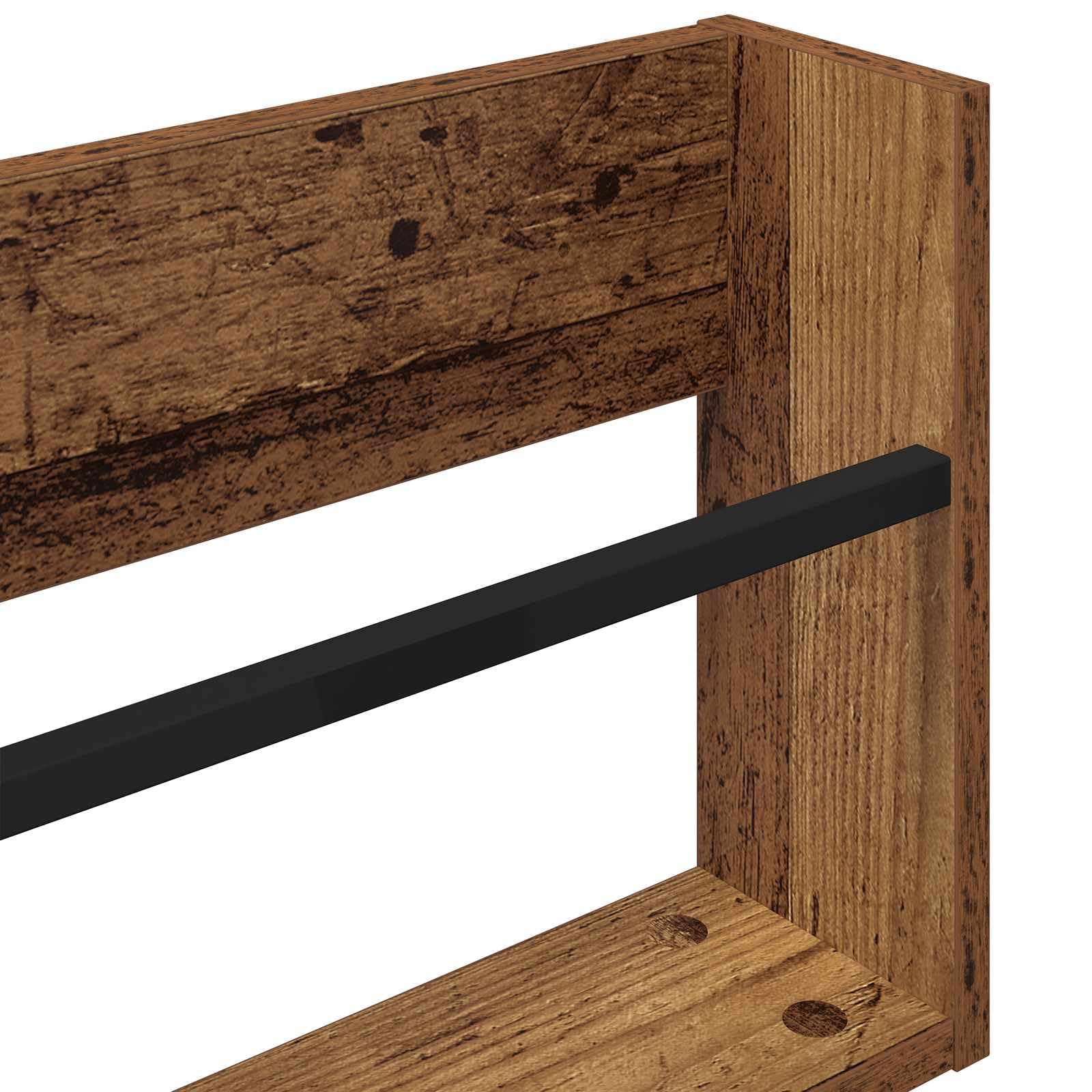 Wandmontiertes Regalbrett 2 Stück Magazinregal Altholz 100 x 12 x 30 cm Holzwerkstoff für Zeitschriften und Büroorganisation