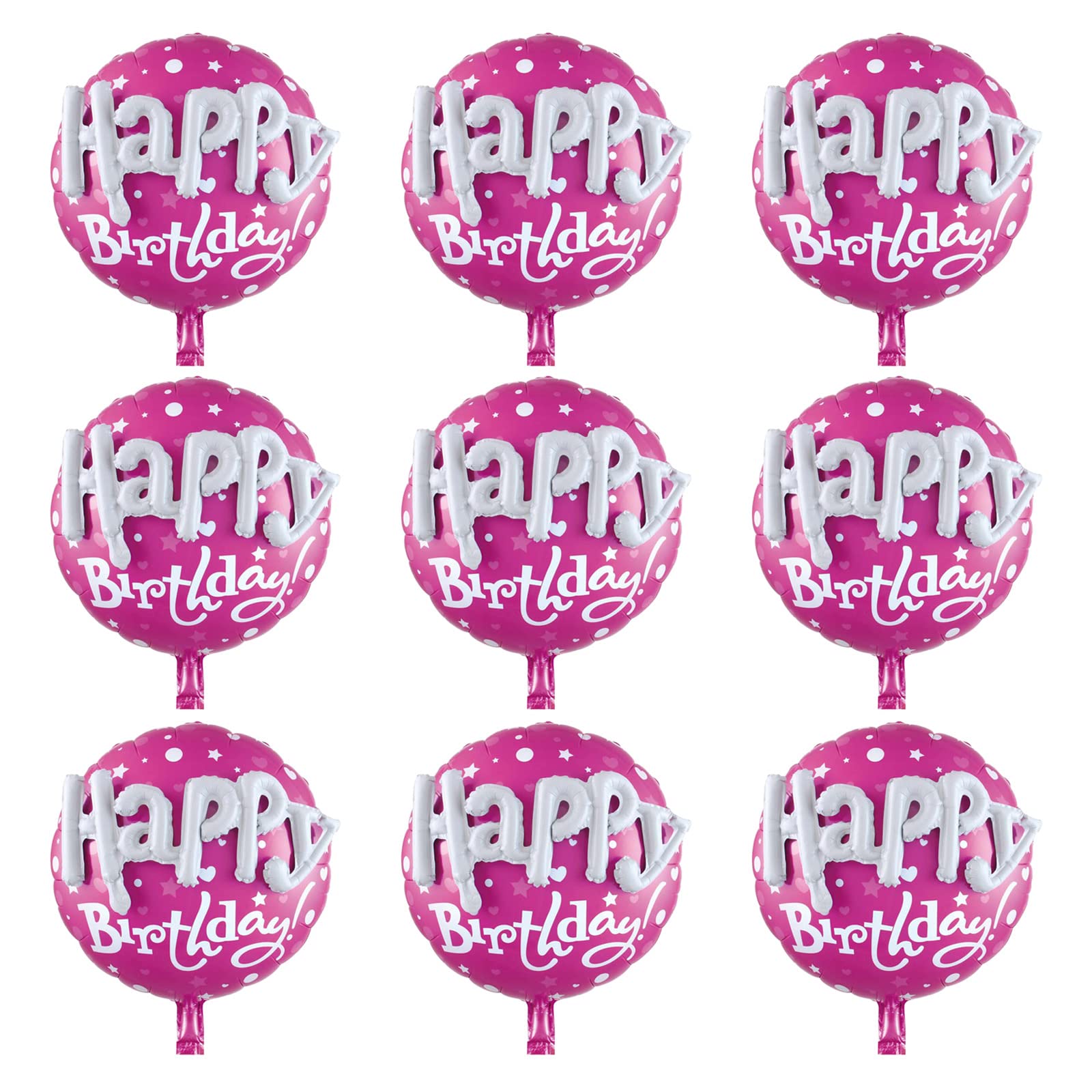 Sunianly Palloncini In Lamina Di Alluminio, 58,4 Cm, Per Compleanno, 3D, In Alluminio, Confezione Da 10 Pezzi, Per Feste Di Compleanno, Rosa-image
