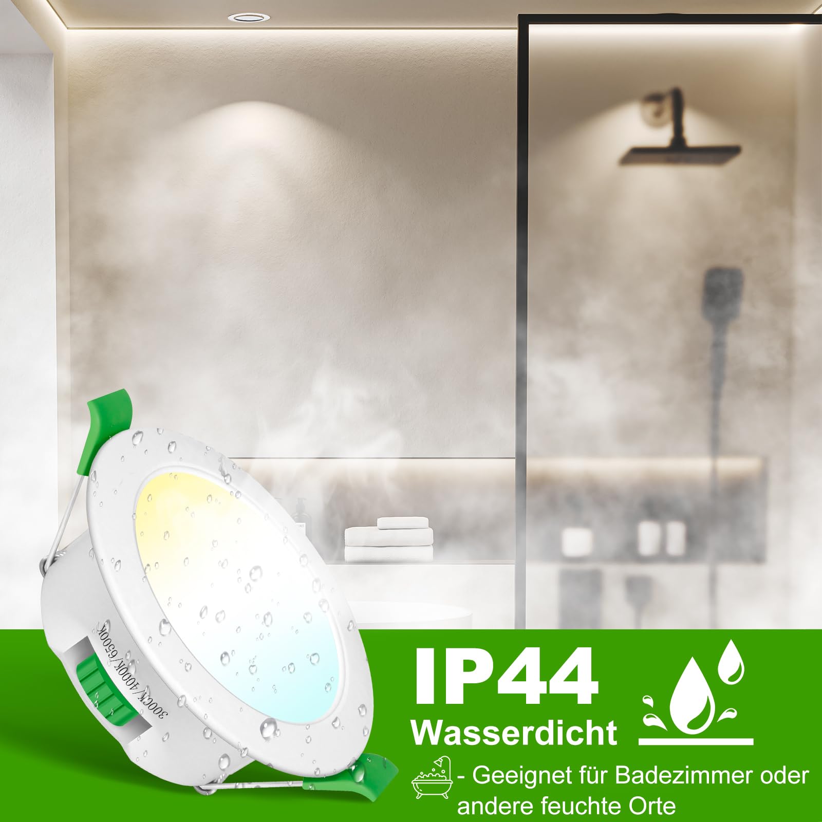LED Einbaustrahler 230V Dimmbar, 7W Flach 65-75mm Einbauø, 24er Set LED Spot, IP44 Deckenspots Warmweiß Neutralweiß Kaltweiß für Badezimmer, Küche, Wohnzimmer, Flur/Schlafzimmer