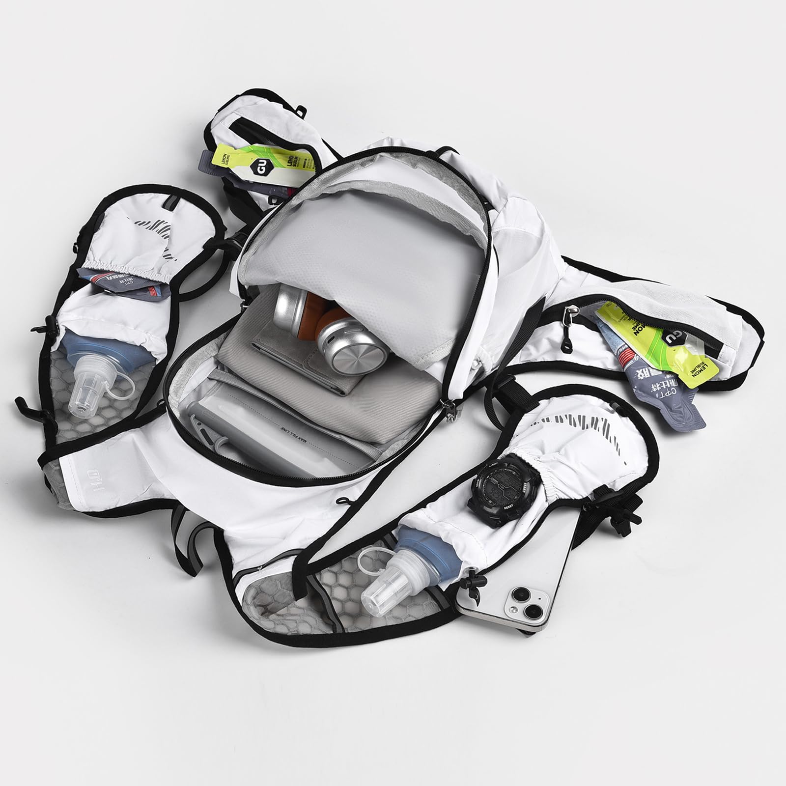 Borsa da trekking multiuso in nylon e poliestere per uomo e donna, impermeabile, con scomparti multipli