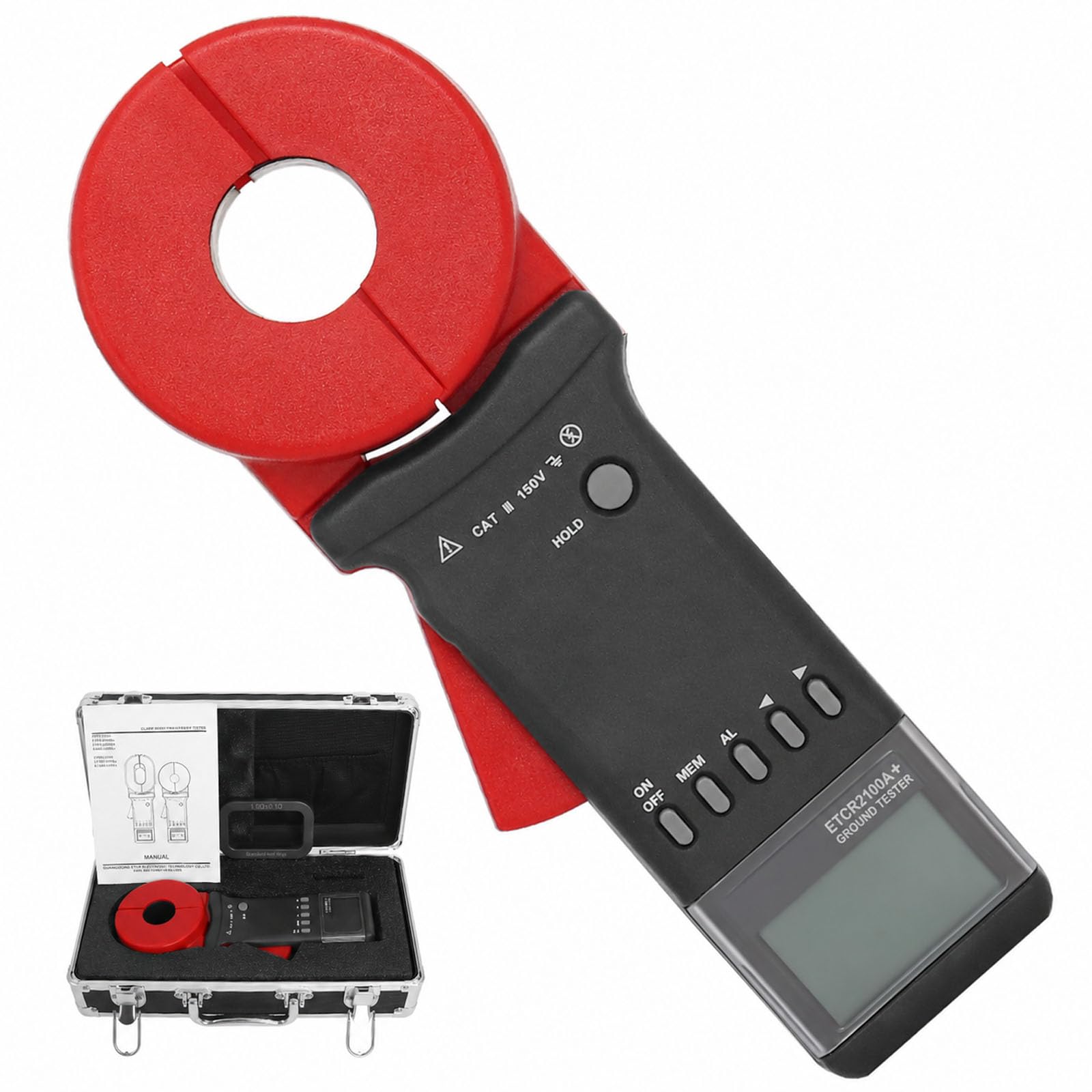 ETCR2100A+ Ground Resistance Meter Earth Tester Clamp Digital for