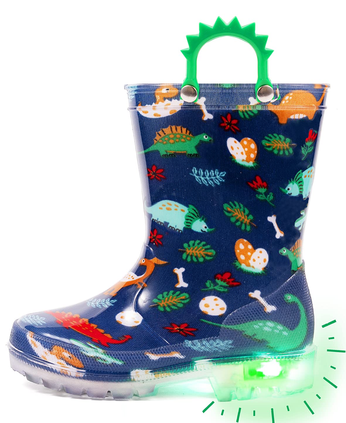 Toddler Kids Adorable Lightwight Waterproof Rain Boots Light Up by Steps