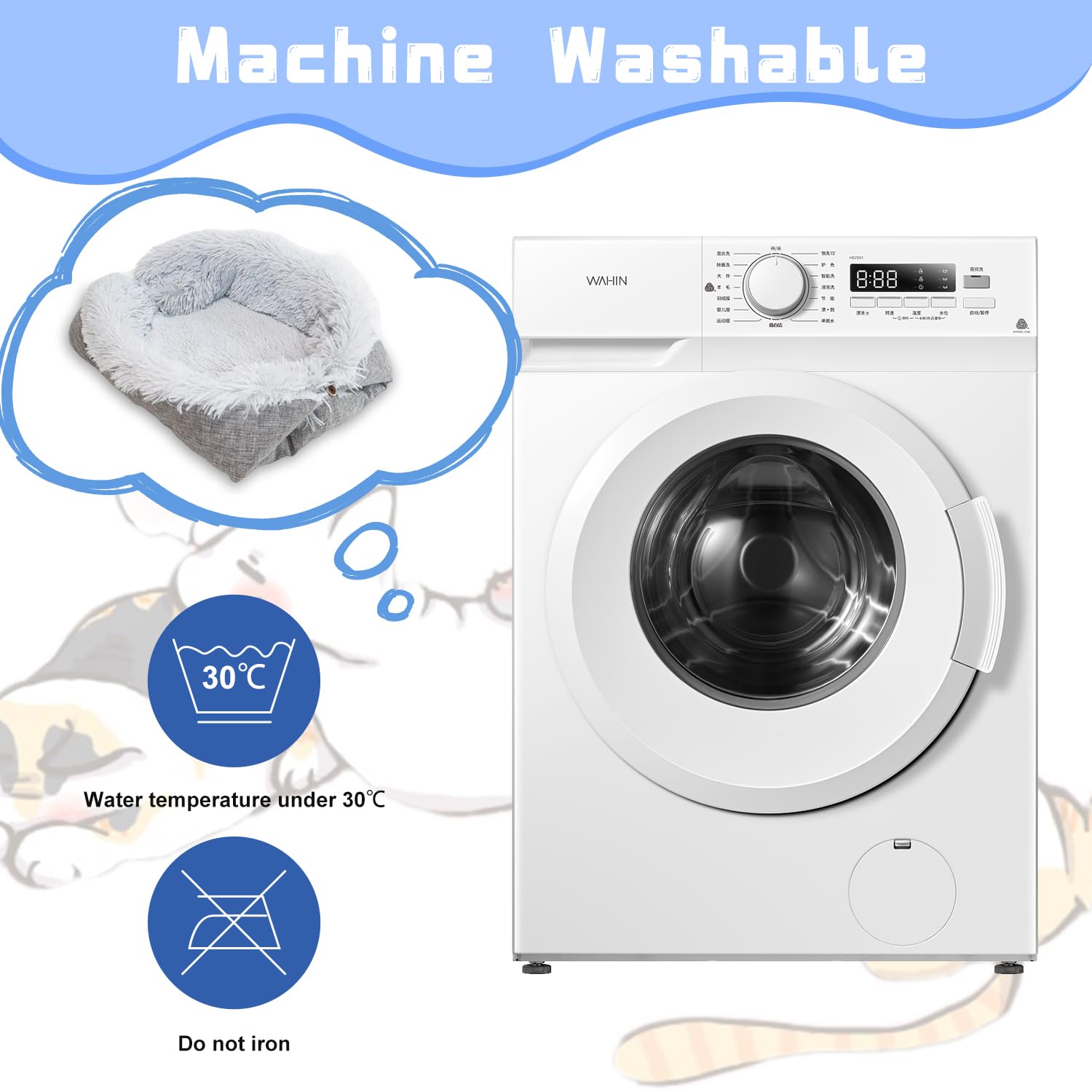 Katzenbett Haustierbett für Katzen kleine Hund Waschbare 2 in 1 Katzenbett Plüsch Weich Schlafen KatzenbettHundebett Katzensofa Flauschiges Matte Katzendecke(Grau)