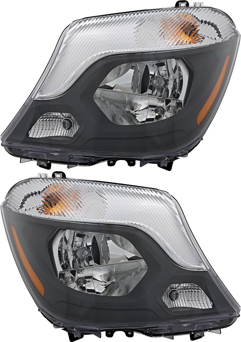 TYC Halogen Headlights Pair – For 2014-2018 Mercedes Sprinter 2500/3500, LH+RH, DOT/SAE