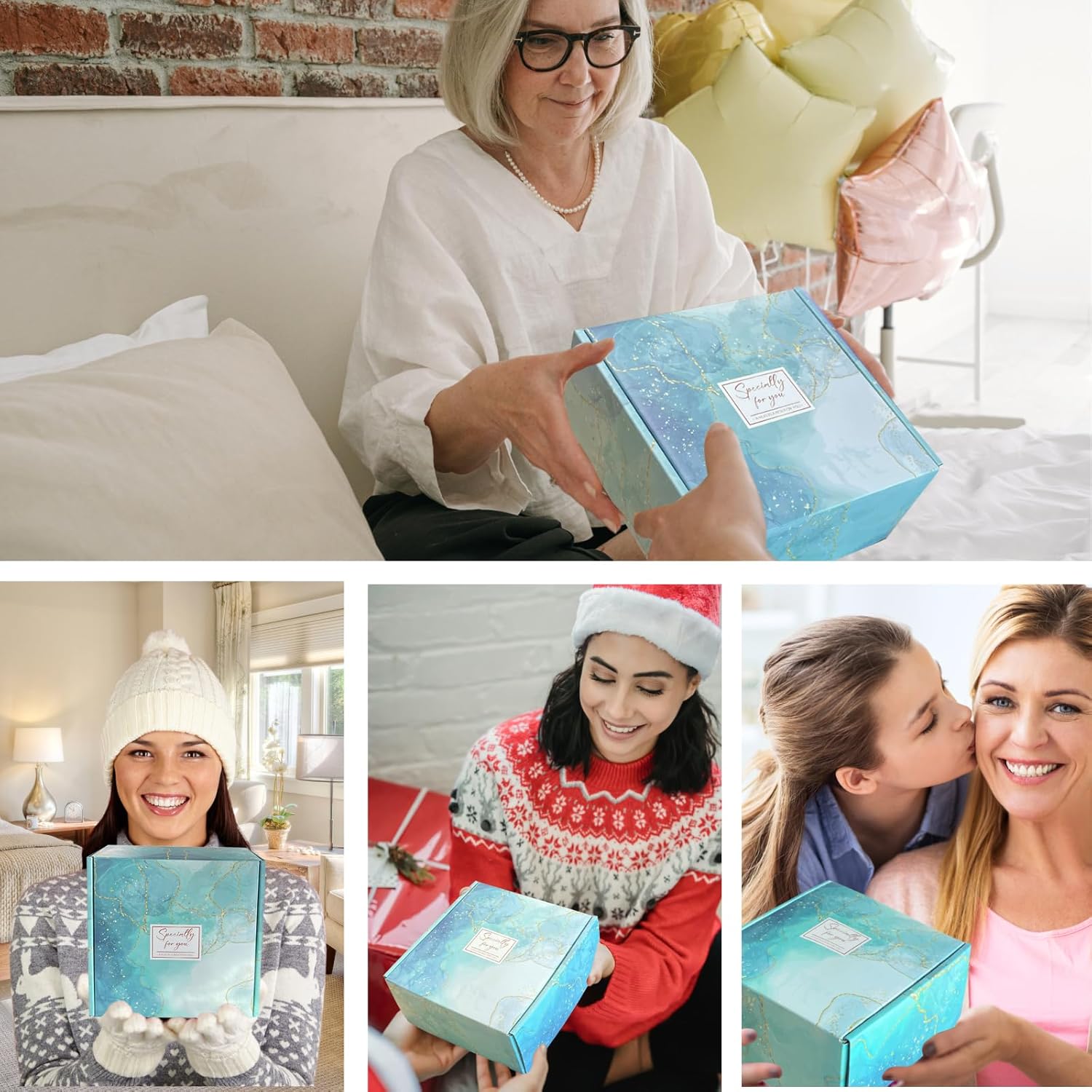 Get Well Gifts for Women, 9pc Happy Birthday Self Care Package Spa Bath Blue Gift Box for Women Who Have Everything New Mom Girl Grandma Coworkers Mother Christmas - Image 7