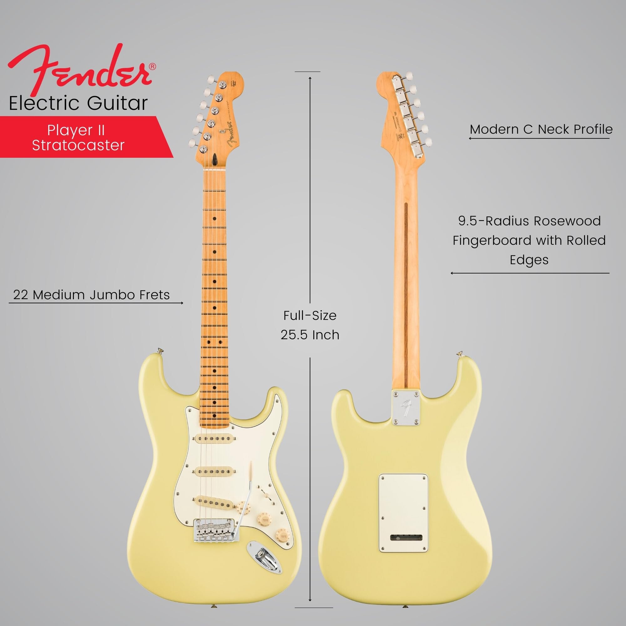 Fender Player II MN Hialeah Yellow - Chitarra elettrica