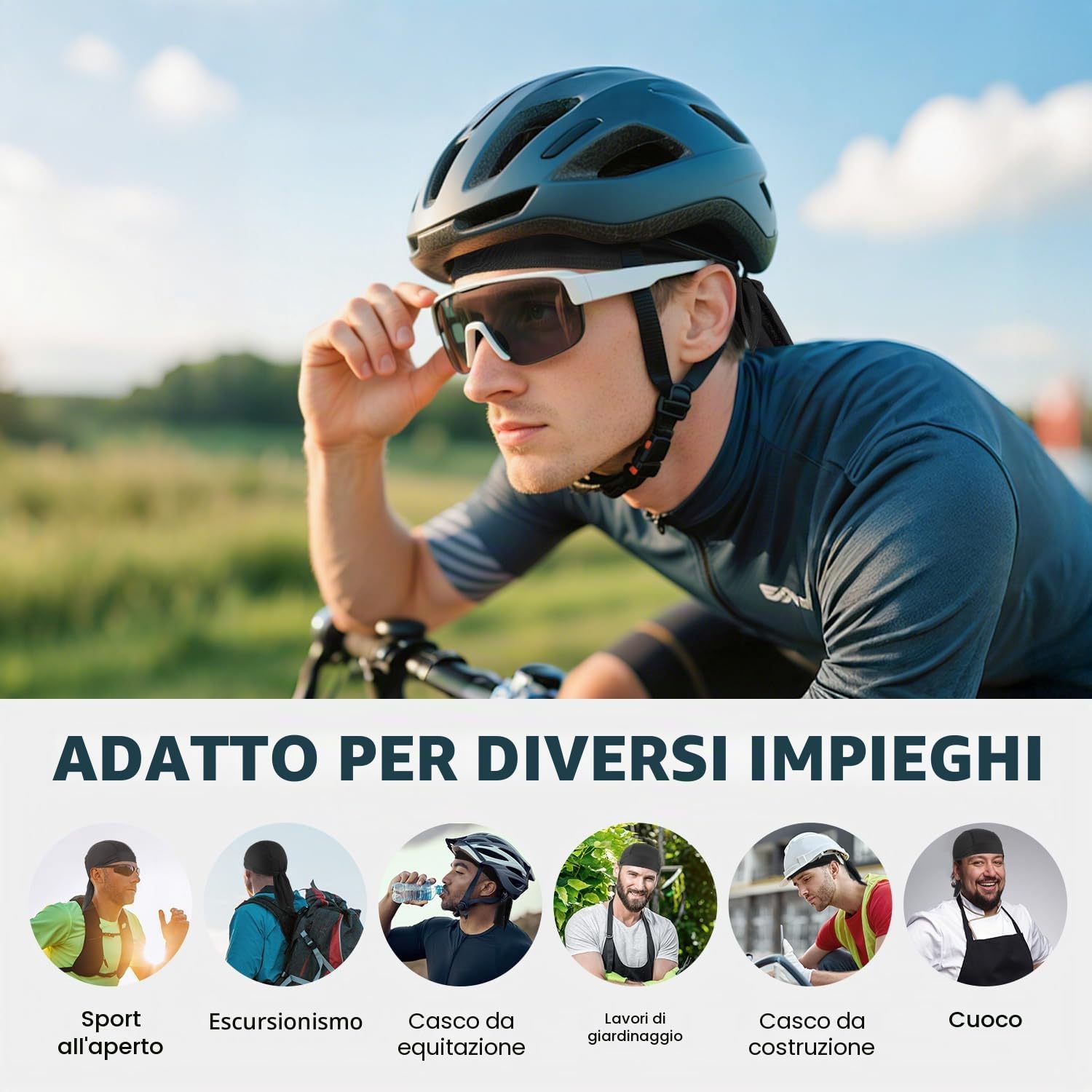 GXCROR Bandana Cap Foulard Sport Copricapo Copricapo Traspirante per Corsa, Ciclismo e All'aperto