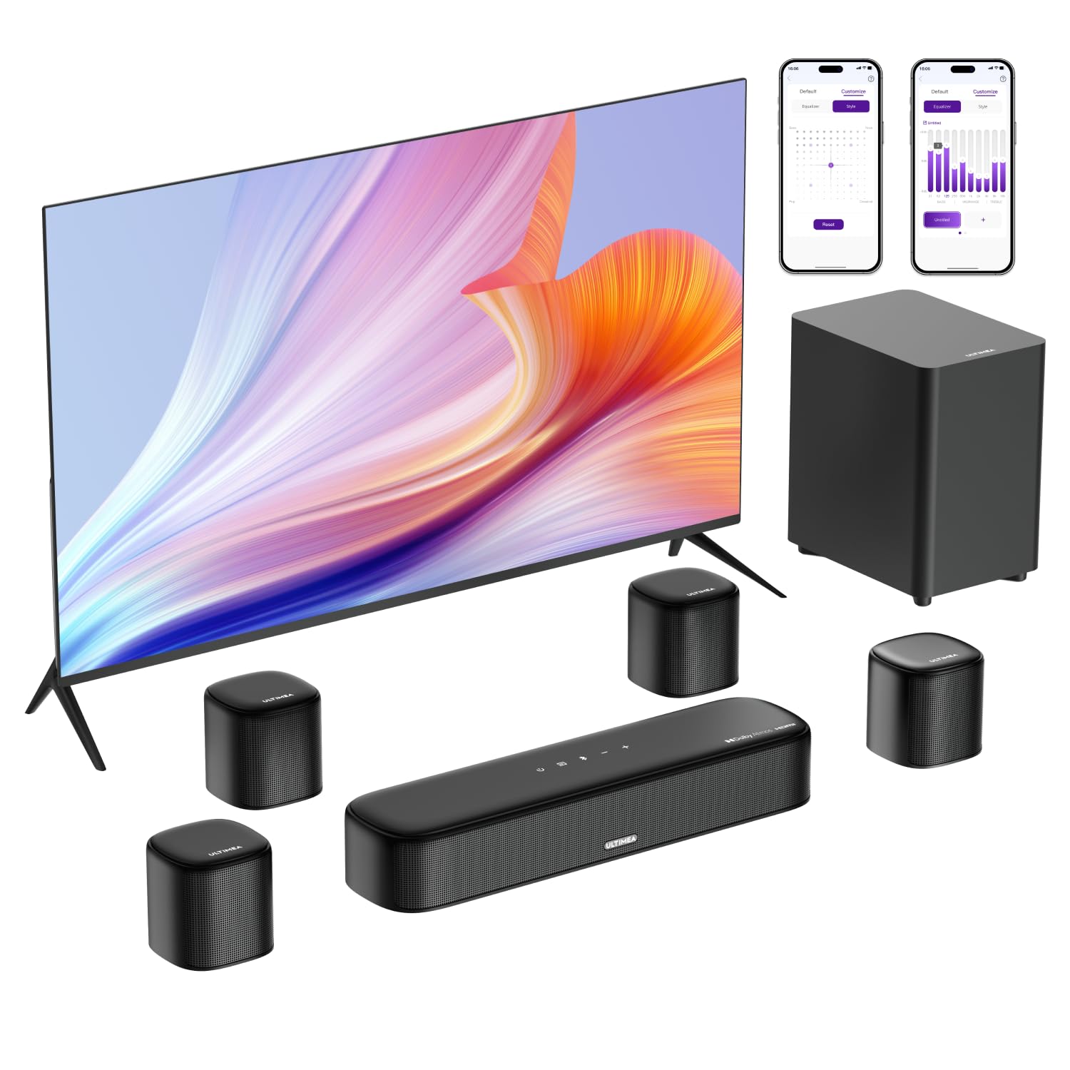 Amazon.co.jp: ULTIMEA 7.1ch Dolby Atmos サウンドバー サラウンド