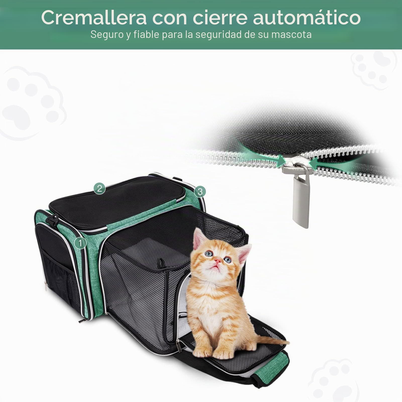 BAGLHER Bolsa transportadora para Gatos, aprobada por aerolíneas, transportador de Mascotas de Lado Suave, 5 Lados, Puertas Abiertas, 3 Lados, expandible, Plegable, con Almohadilla de Forro Polar