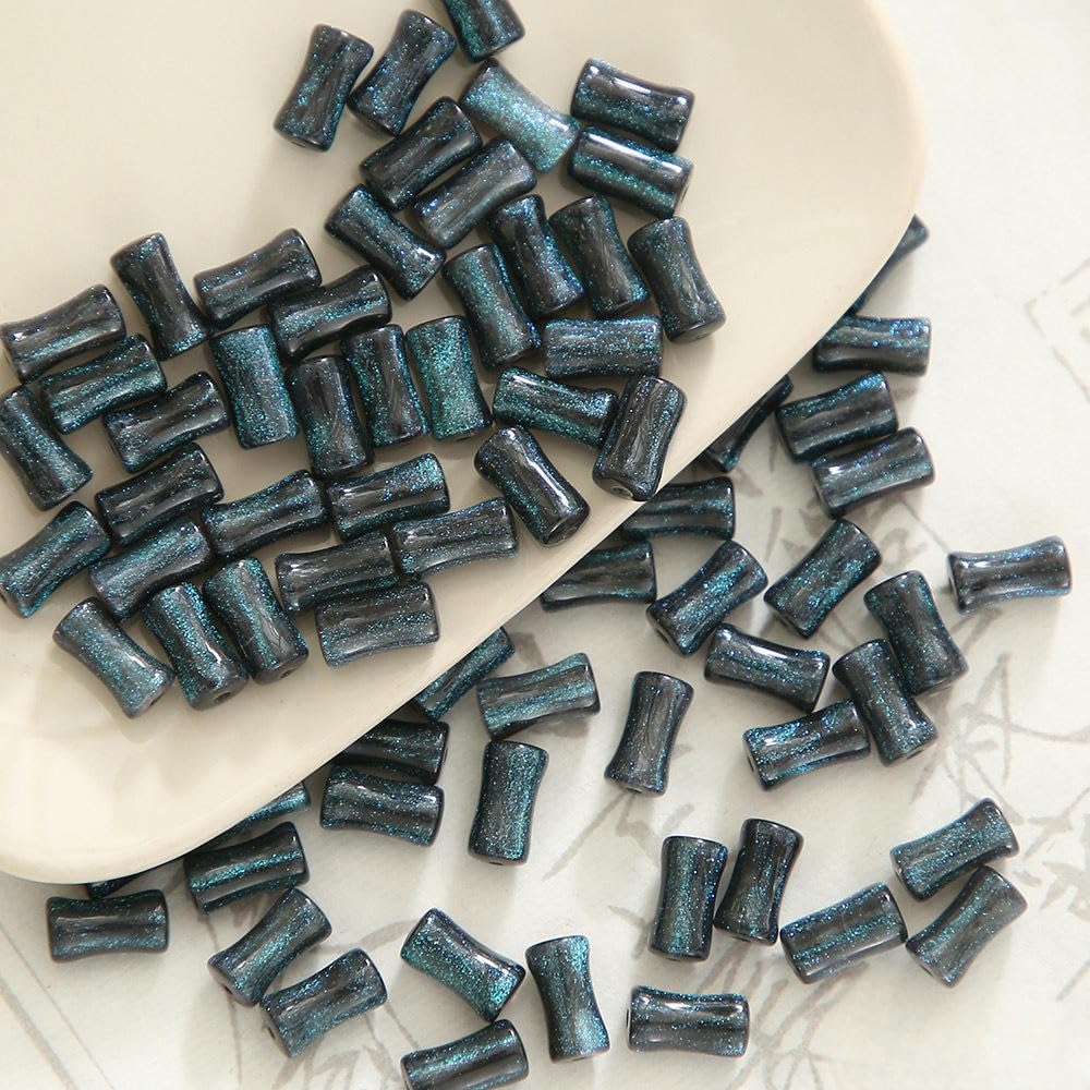 50/100 sztuk 6,5 x 12 mm nieregularne koraliki z żywicy, koraliki dystansowe z żywicy perłowej, do bransoletek, naszyjników, toreb i akcesoriów jubilerskich DIY