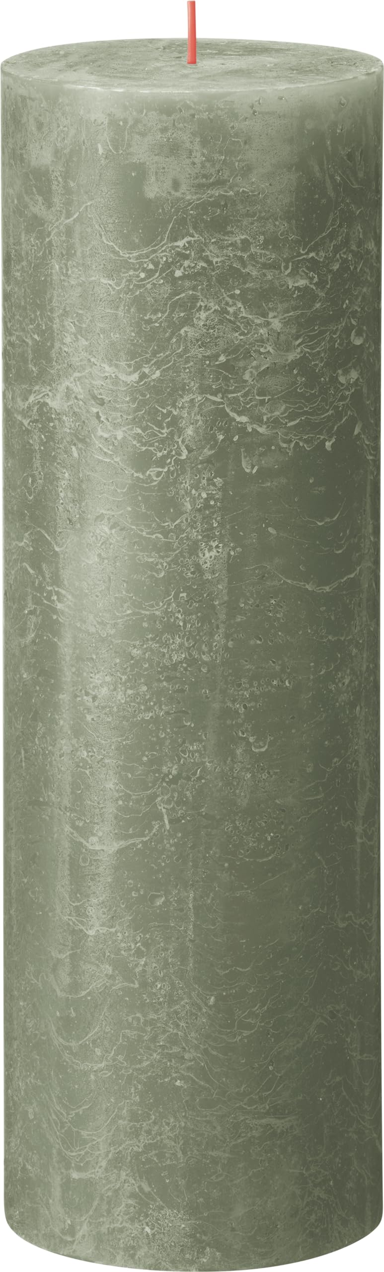 Bolsius - Vela rústica XXL – Verde – Juego de 4 – 30 x 10 cm – Velas decorativas para el hogar – Larga duración de combustión 200 horas – sin perfume – Cera natural vegana – sin aceite de palma