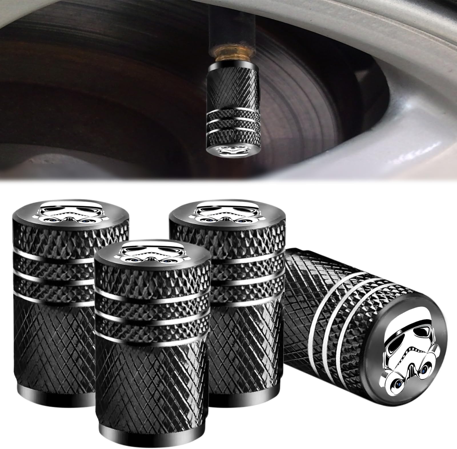 5PCS for Star War Mandalorian Tire Valve Stem Caps Metal