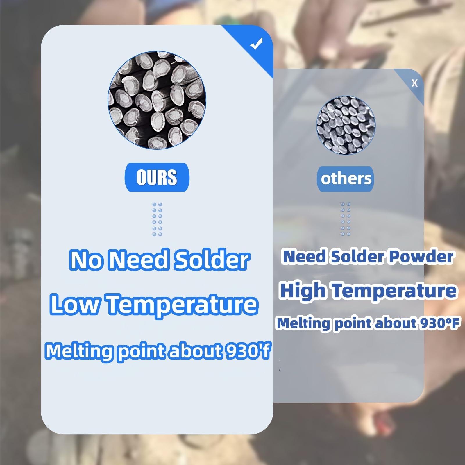 45pcs Aluminum Brazing Rods, Aluminum Welding Rods, 1/16''?1.6mm?x 13'' Low Temperature Easy Melt soldadura de aluminio, All-position welding sticks, No flux required