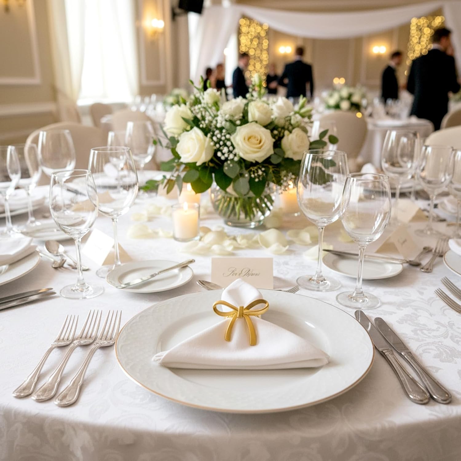 Gold Bow Napkin Rings Set of 24, Metal Butterfly Napkin Rings Bulk for Dining Christmas Bow Tie Napkins Ring Anniversary Wedding Birthday Party New Year Valentine's Day Banquet Table Decor