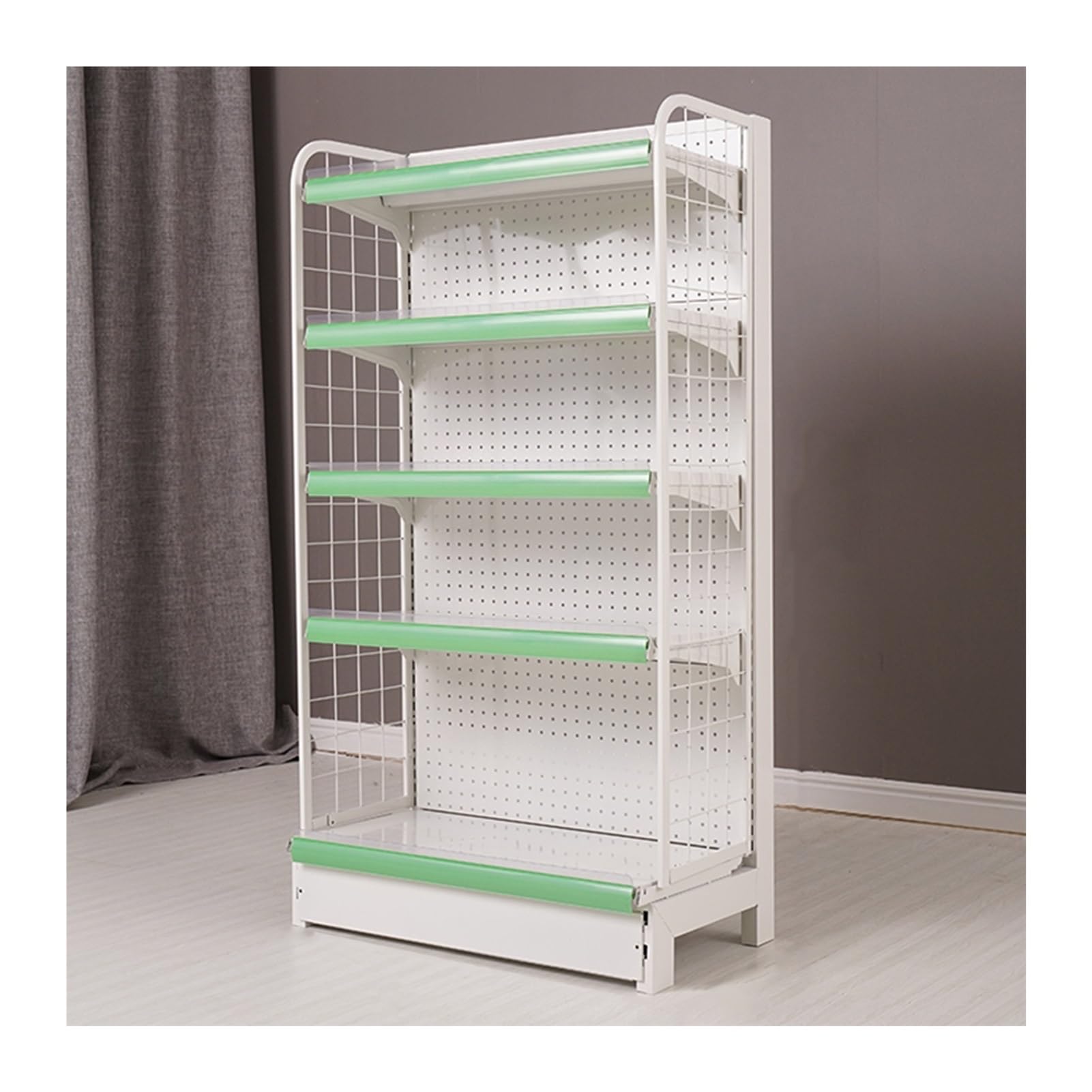 Verkaufsregale, 5-stöckiger Snack- und Süßwaren-Organizer, Regaletikettenhalter für Supermärkte, Stehregale für Convenience-Stores, Schwerlast-Metallrahmenregal，White 48.03x15.75x53.15 in