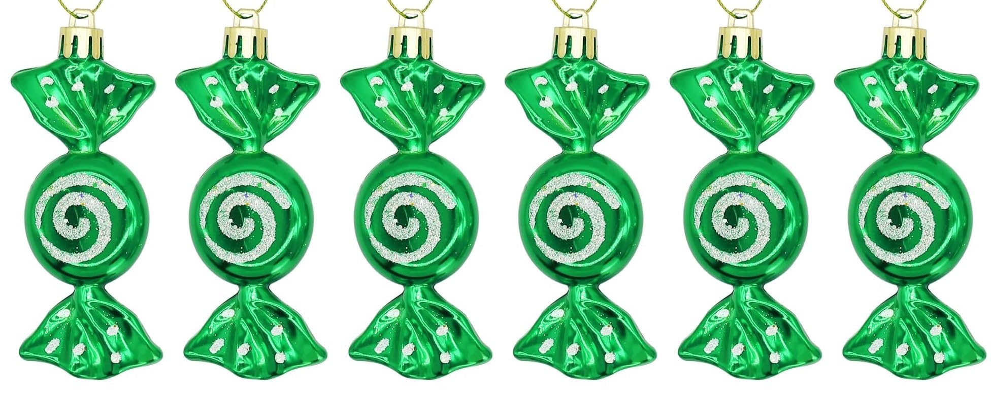Ukdeals Direct Green Ukdd® Christmas Candy Decoration Candy Props Christmas Tree Hanging Ornament Candy Baubles 6Pcs (Green)
