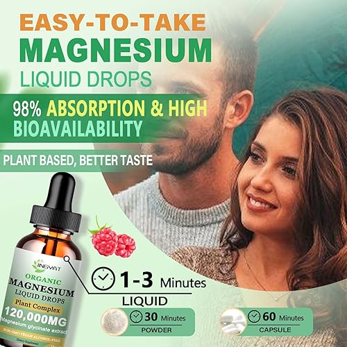 Miniatura 3 de Suplemento de cortisol glicinato de magnesio líquido con vitamina D3 y B6, suplemento de magnesio quelado de alta absorción para dormir, músculo,