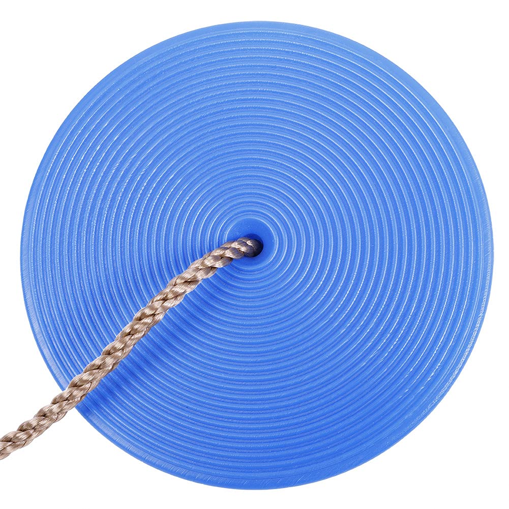 aqxreight Swing Disc Toy Kids Round Rope S Outdoor Entertainment Activity（Red Petals） Disc Swing Toy Kids Rope Button with Specially Two Rings (Blue spiral)