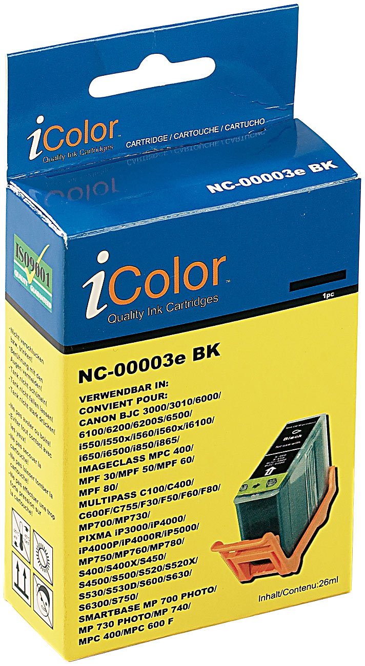 IColor Tintenpatrone Für Canon – Ersetzt BCI-3eBK, Schwarz, 27 Ml | Kompatibel Mit Vielen Canon Druckern (MPF 60, MPF 50 Uvm.)