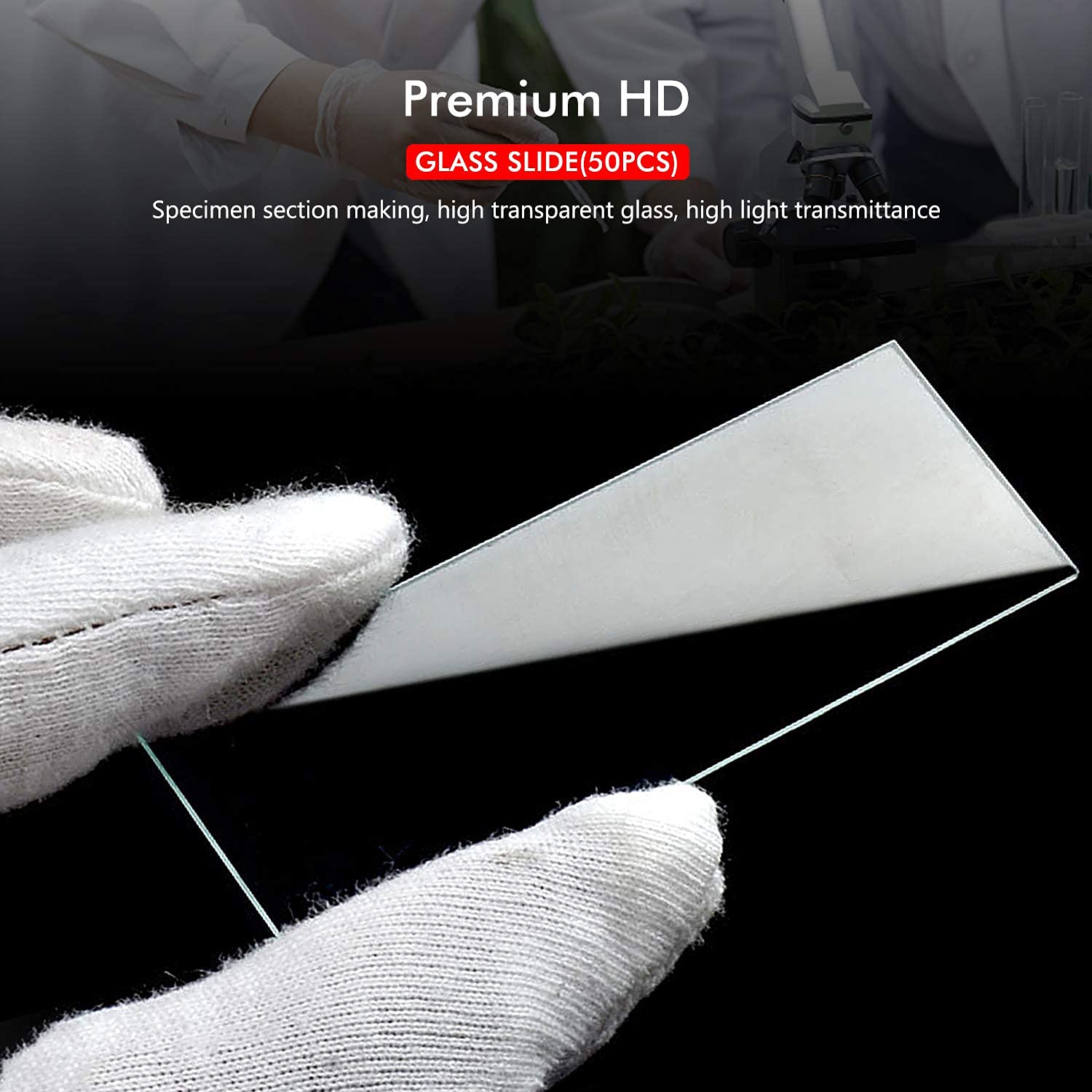 Casoter Microscope Slide & Cover glass Set, 50 Pcs 25.4×76.2mm Slides