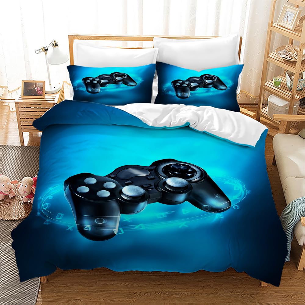 Yzehomijia Game Controller Duvet Cover Sets, 3D Graphic Print, Microfibre for Children 220×240 cm + 2 Pillowcases 65x65 cm.(G8×220)