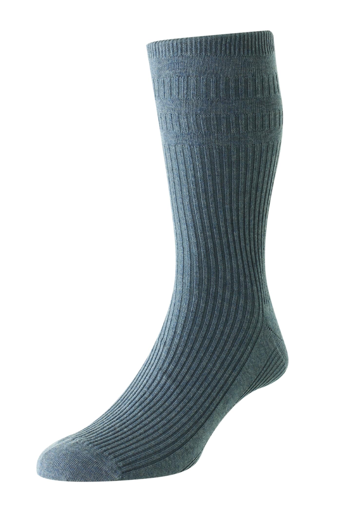 1 Pair HJ Cotton Softop Socks HJ91 Denim Melange 11-13