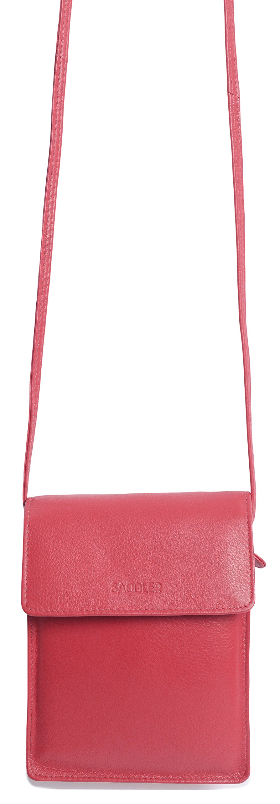 SADDLER Anti-RFID Pochette de Voyage en Cuir pour Passeport Cross Body– Etui pour Cartes - Fuchsia