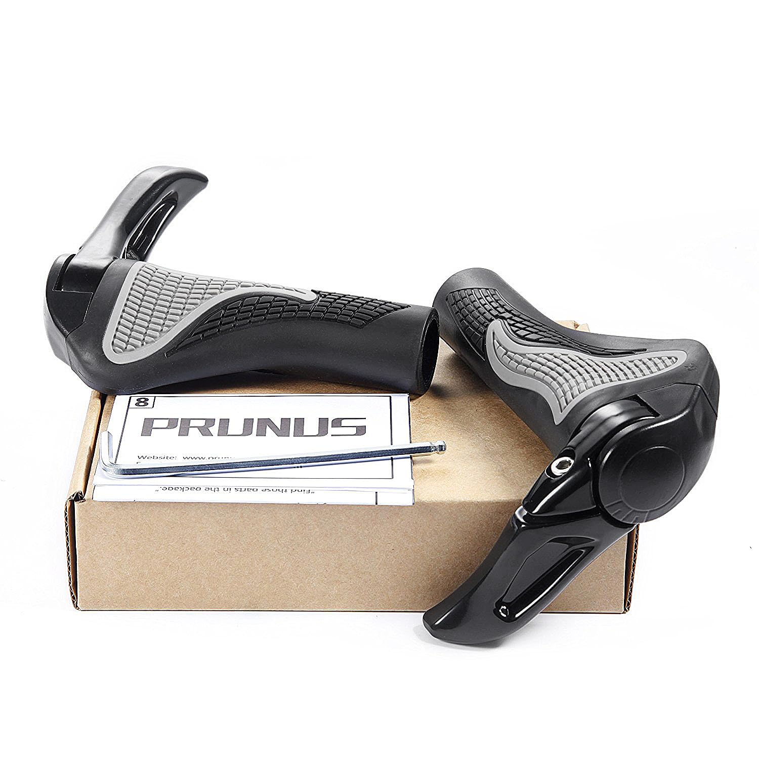 PRUNUS Manopole per bicicletta ergonomiche da 22 mm, per mountain bike, con design a doppio blocco, per mountain bike, bici da corsa, BMX, scooter, ecc