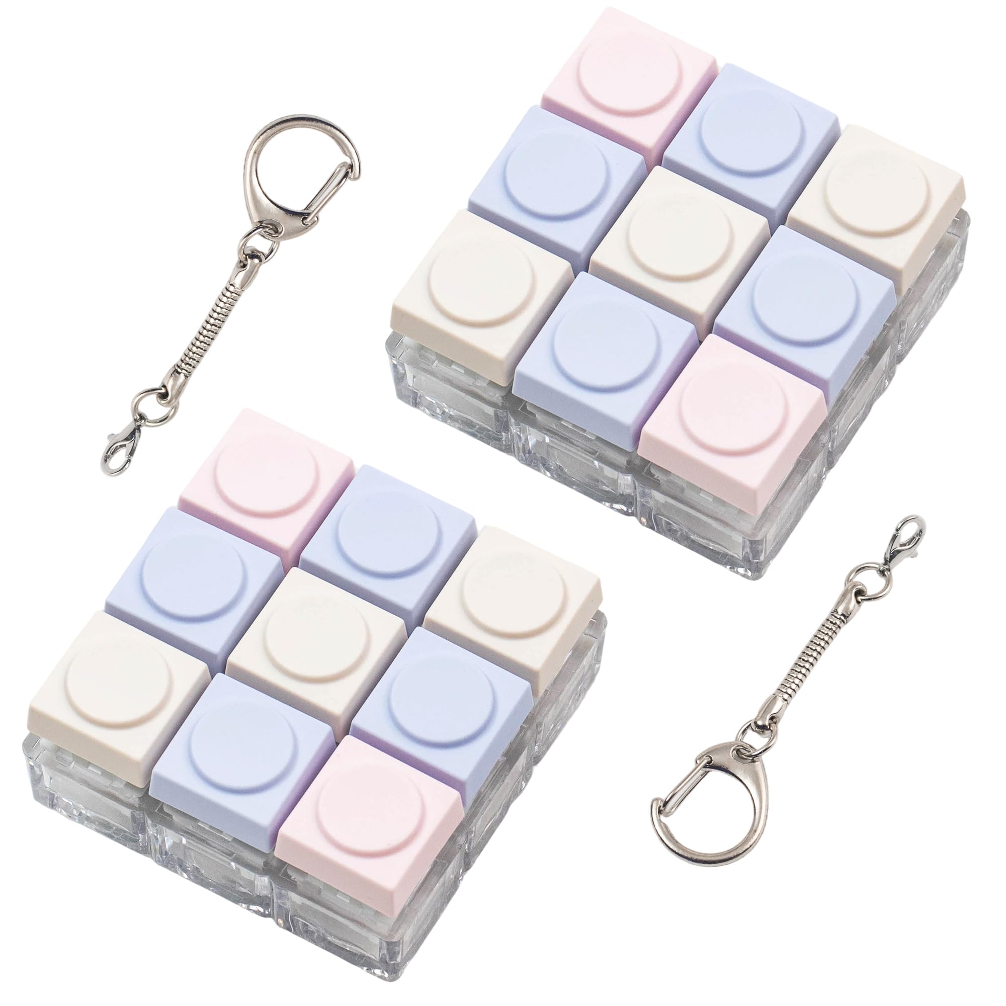 2 Pcs Keyboard Fidget Toy, 9 Keys Cute Clicker Keyboard Fidget for Adults Relieve Stress and Anxiety Decompression Keyboard Fidget Keychain â image 1